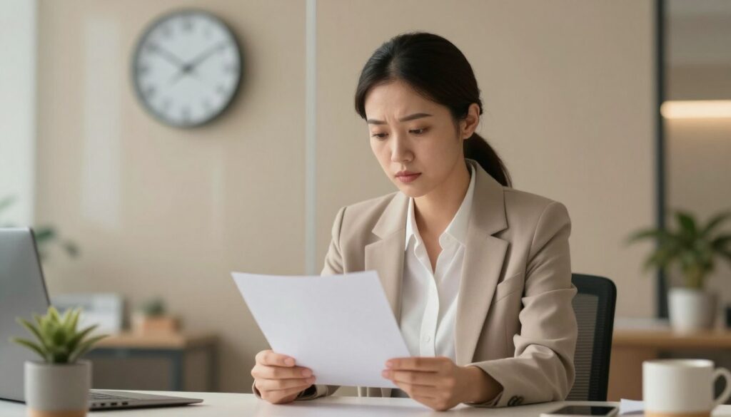 A delicate balance of honesty and deception is captured in a serene office setting. In the foreground, a professional woman in modest business attire sits at a table, her expression thoughtful as she leans slightly forward, holding a translucent piece of white paper, symbolizing a white lie. In the middle ground, a blurred clock signifies time's impact on trust, while a subtle, transparent wall behind her suggests the boundaries of honesty. The background features soft, warm lighting, creating an inviting yet introspective atmosphere. A round table with minimalistic decor complements the scene, focusing on the emotions of connection and integrity. Use a shallow depth of field to enhance the subject while maintaining an overall calming tone. A delicate balance of honesty and deception is captured in a serene office setting. In the foreground, a professional woman in modest business attire sits at a table, her expression thoughtful as she leans slightly forward, holding a translucent piece of white paper, symbolizing a white lie. In the middle ground, a blurred clock signifies time's impact on trust, while a subtle, transparent wall behind her suggests the boundaries of honesty. The background features soft, warm lighting, creating an inviting yet introspective atmosphere. A round table with minimalistic decor complements the scene, focusing on the emotions of connection and integrity. Use a shallow depth of field to enhance the subject while maintaining an overall calming tone.